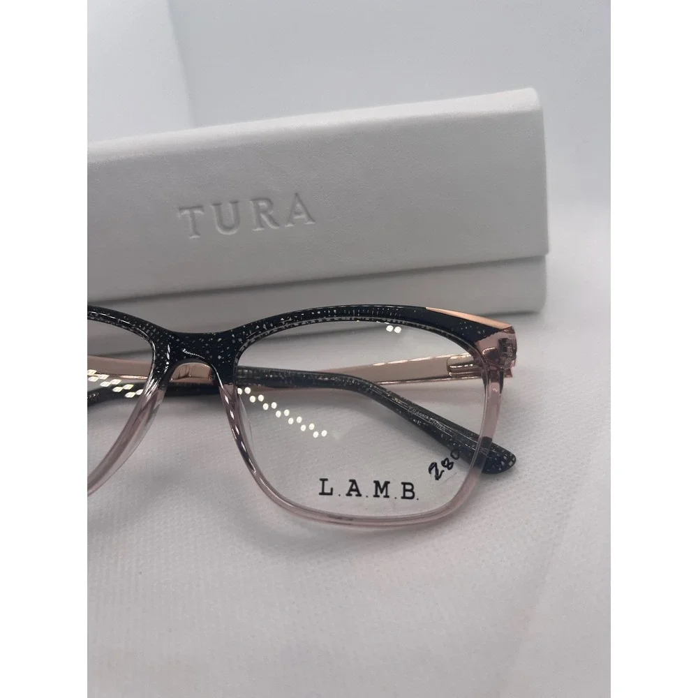 L.A.M.B. LA119 Black & Rose‎ Gold Eyeglasses Frames Designer Eyewear